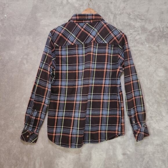 Matix  Flannel Shirt Men's S, Black Multicolor, Front Stash Pocket - Picture 3 of 9